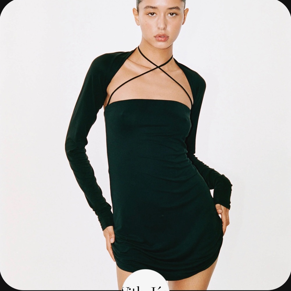 With Jean Black shrug dress!